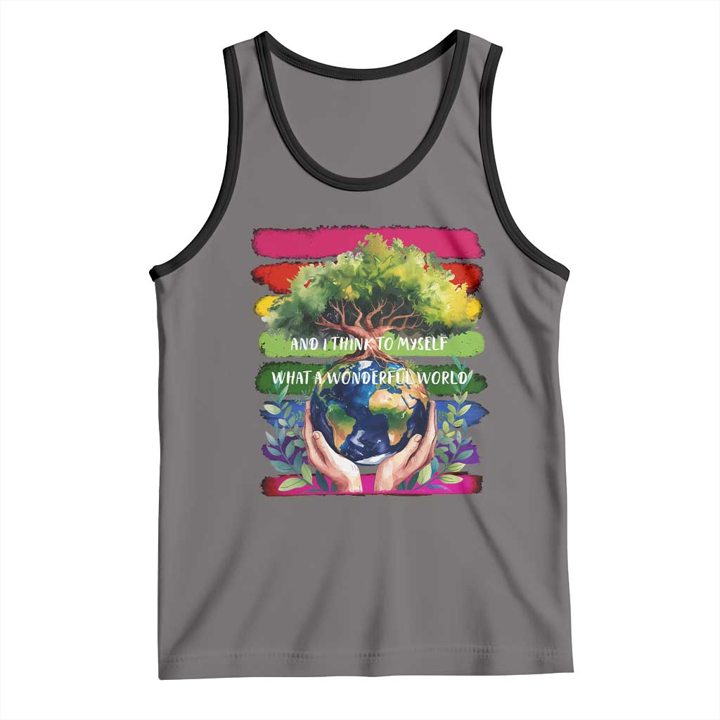 Earth Day Tank Top And I Think To Myself What A Wonderful World Rainbow