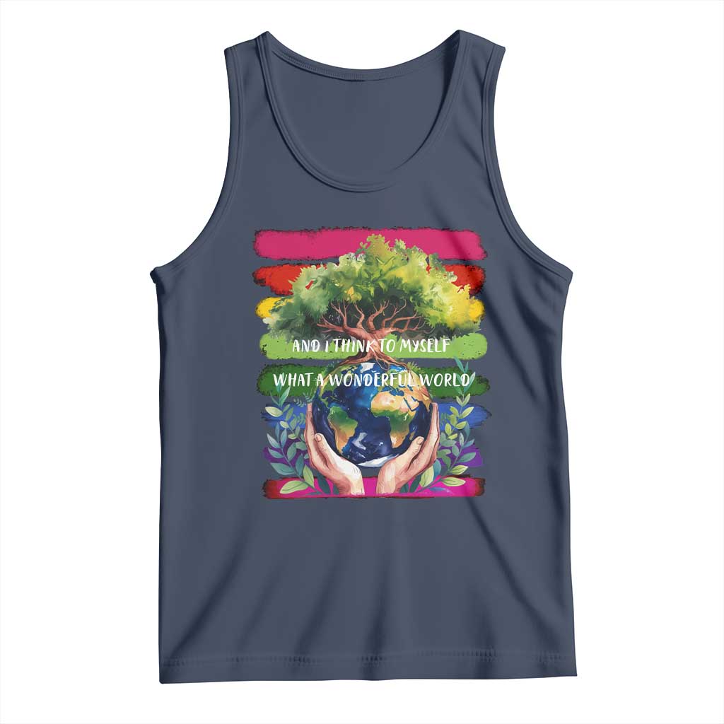 Earth Day Tank Top And I Think To Myself What A Wonderful World Rainbow