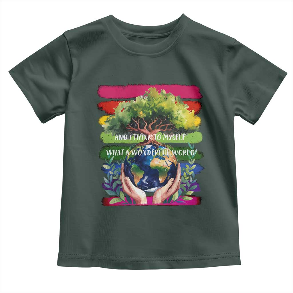 Earth Day Toddler T Shirt And I Think To Myself What A Wonderful World Rainbow