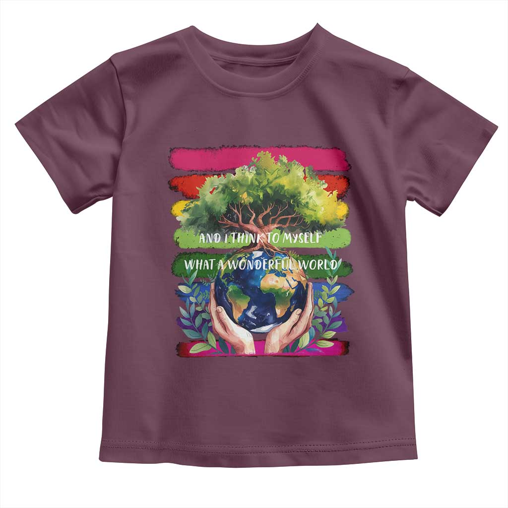 Earth Day Toddler T Shirt And I Think To Myself What A Wonderful World Rainbow