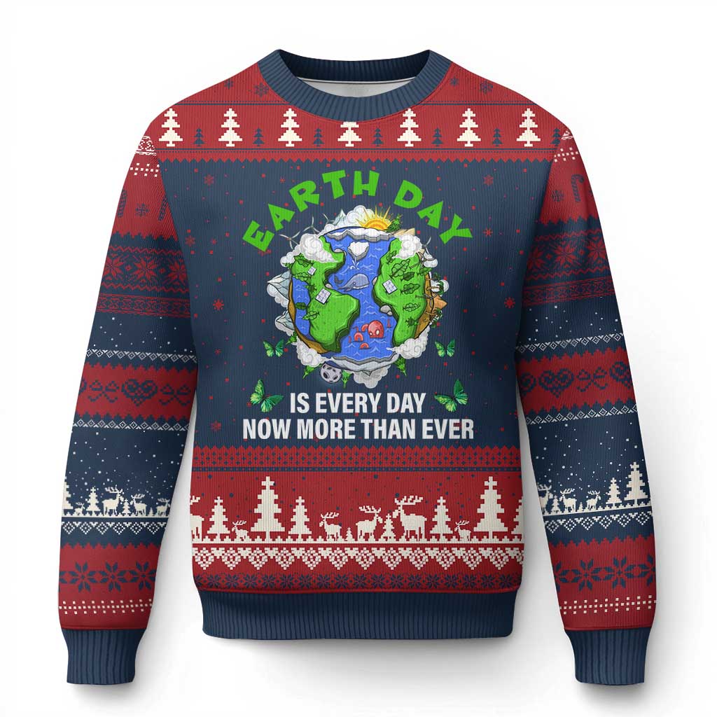 Earth Day Is Every Day Ugly Christmas Sweater Now More Than Ever - Wonder Print Shop