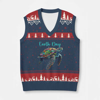 Sea Turtle Earth Day V-Neck Knit Sweater Vest Save The Earth - Wonder Print Shop