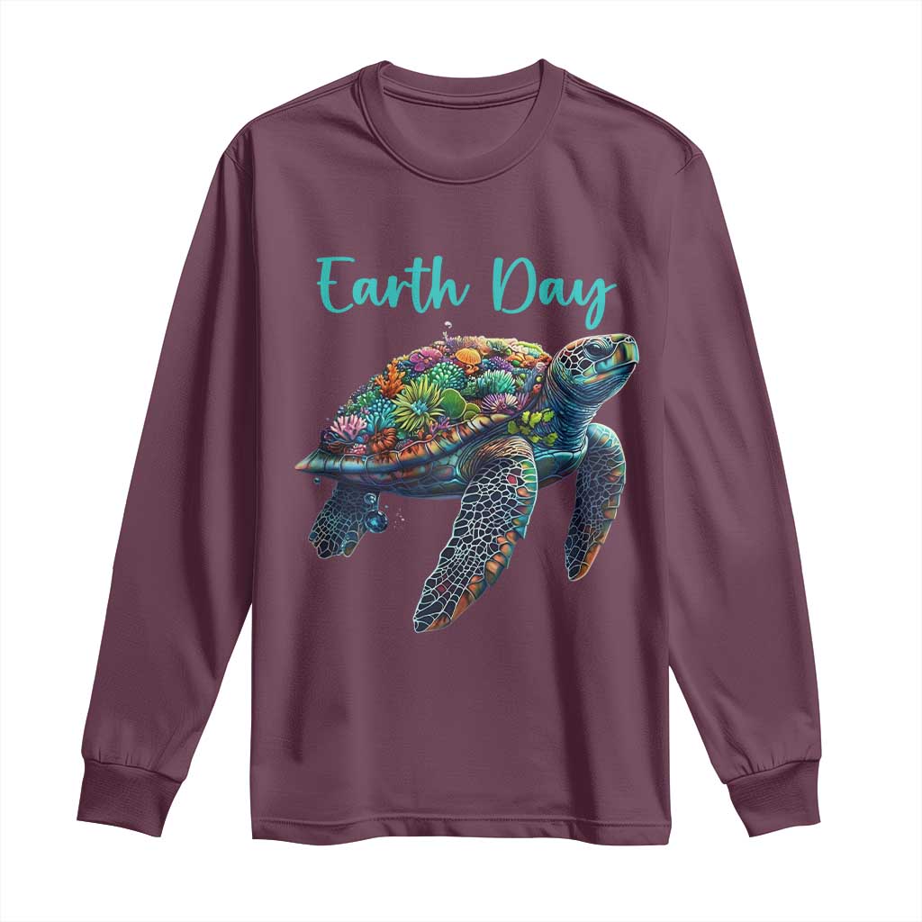 Sea Turtle Earth Day Long Sleeve Shirt Save The Earth