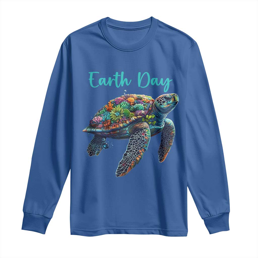 Sea Turtle Earth Day Long Sleeve Shirt Save The Earth