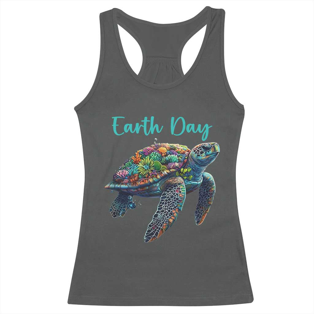 Sea Turtle Earth Day Racerback Tank Top Save The Earth