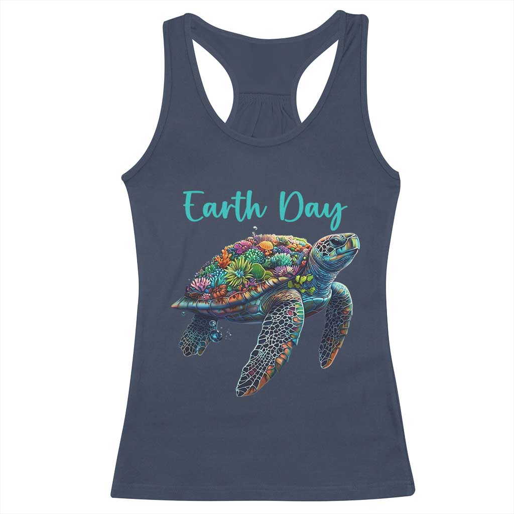 Sea Turtle Earth Day Racerback Tank Top Save The Earth