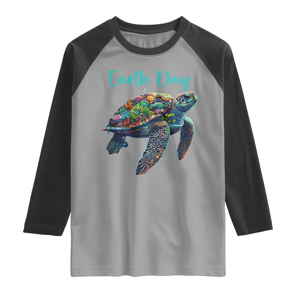 Sea Turtle Earth Day Raglan Shirt Save The Earth