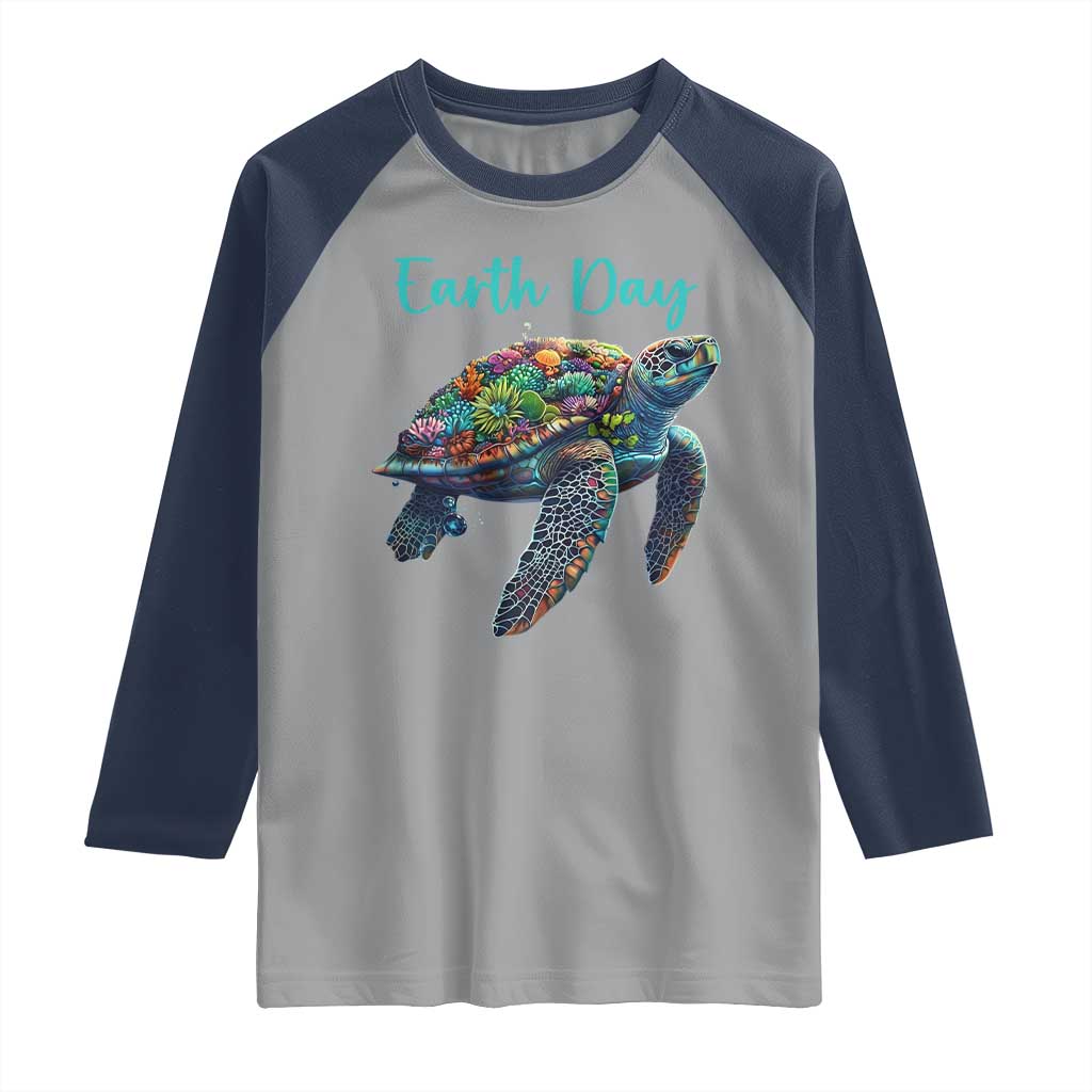 Sea Turtle Earth Day Raglan Shirt Save The Earth