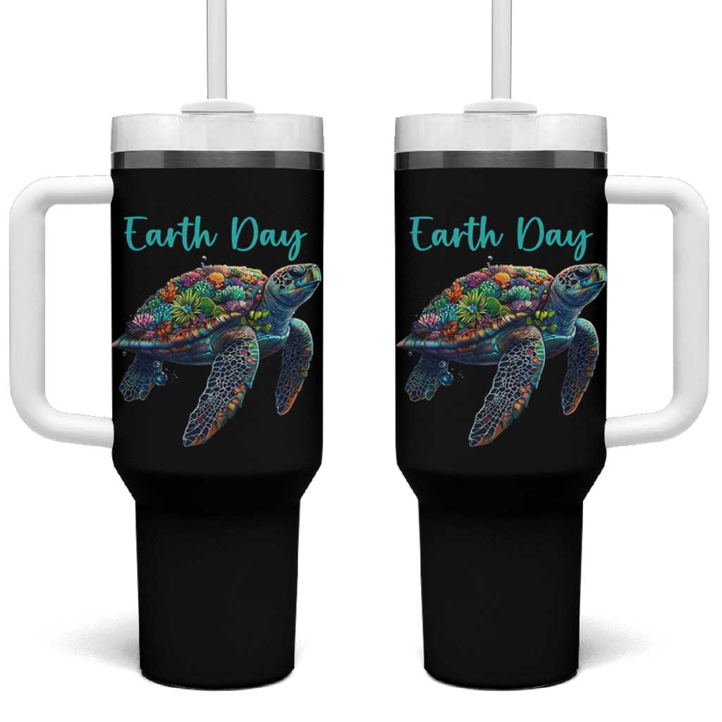 Sea Turtle Earth Day Tumbler With Handle Save The Earth