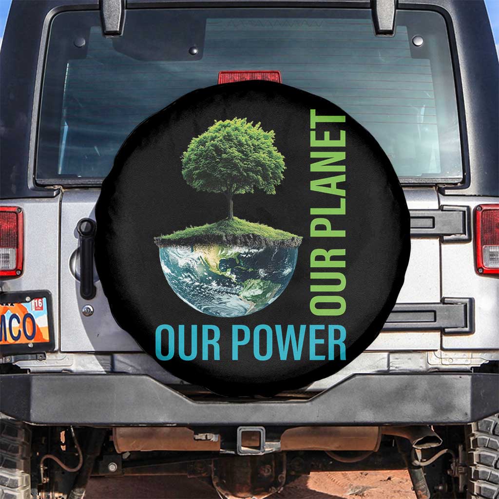 Our Power Our Planet Spare Tire Cover Earth Day 2025