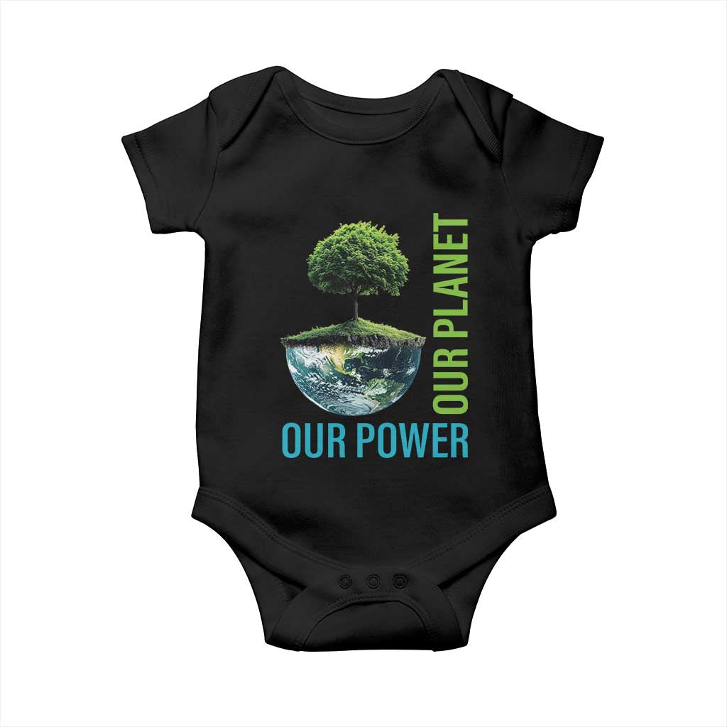 Our Power Our Planet Baby Onesie Earth Day 2025