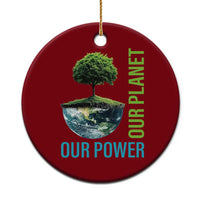 Our Power Our Planet Ceramic Ornament Earth Day 2025 - Wonder Print Shop