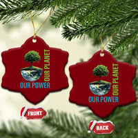 Our Power Our Planet Ceramic Ornament Earth Day 2025 - Wonder Print Shop