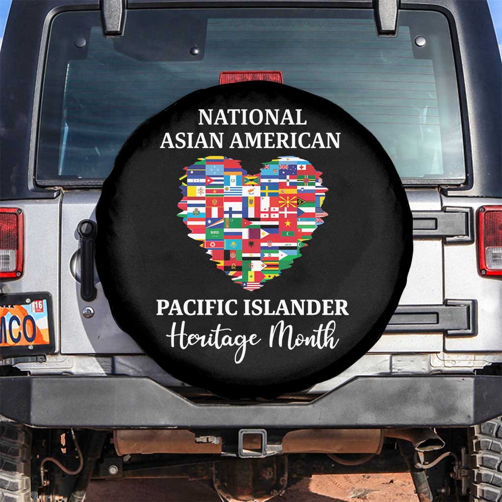 AAPI Heritage Month Spare Tire Cover National Asian American and Pacific Islander Countries Flag Heart