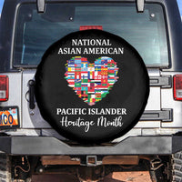 AAPI Heritage Month Spare Tire Cover National Asian American and Pacific Islander Countries Flag Heart