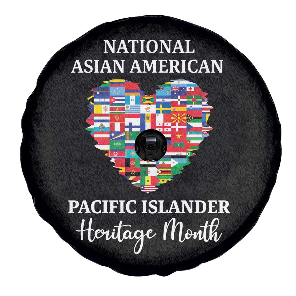 AAPI Heritage Month Spare Tire Cover National Asian American and Pacific Islander Countries Flag Heart