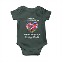 AAPI Heritage Month Baby Onesie National Asian American and Pacific Islander Countries Flag Heart
