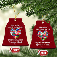 AAPI Heritage Month Ceramic Ornament National Asian American and Pacific Islander Countries Flag Heart - Wonder Print Shop