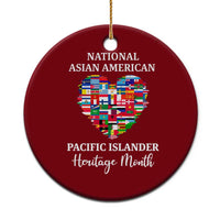 AAPI Heritage Month Ceramic Ornament National Asian American and Pacific Islander Countries Flag Heart - Wonder Print Shop