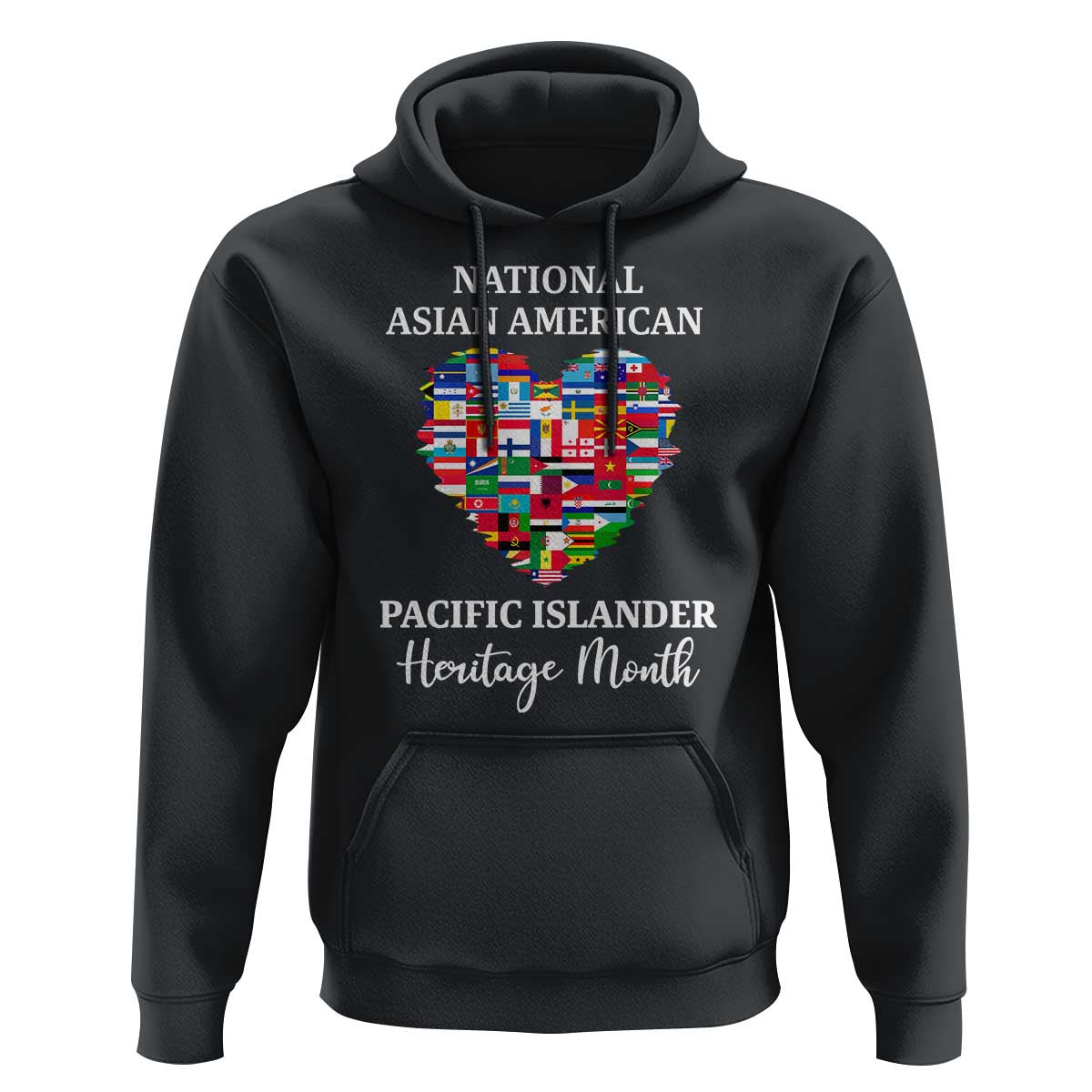 AAPI Heritage Month Hoodie National Asian American and Pacific Islander Countries Flag Heart