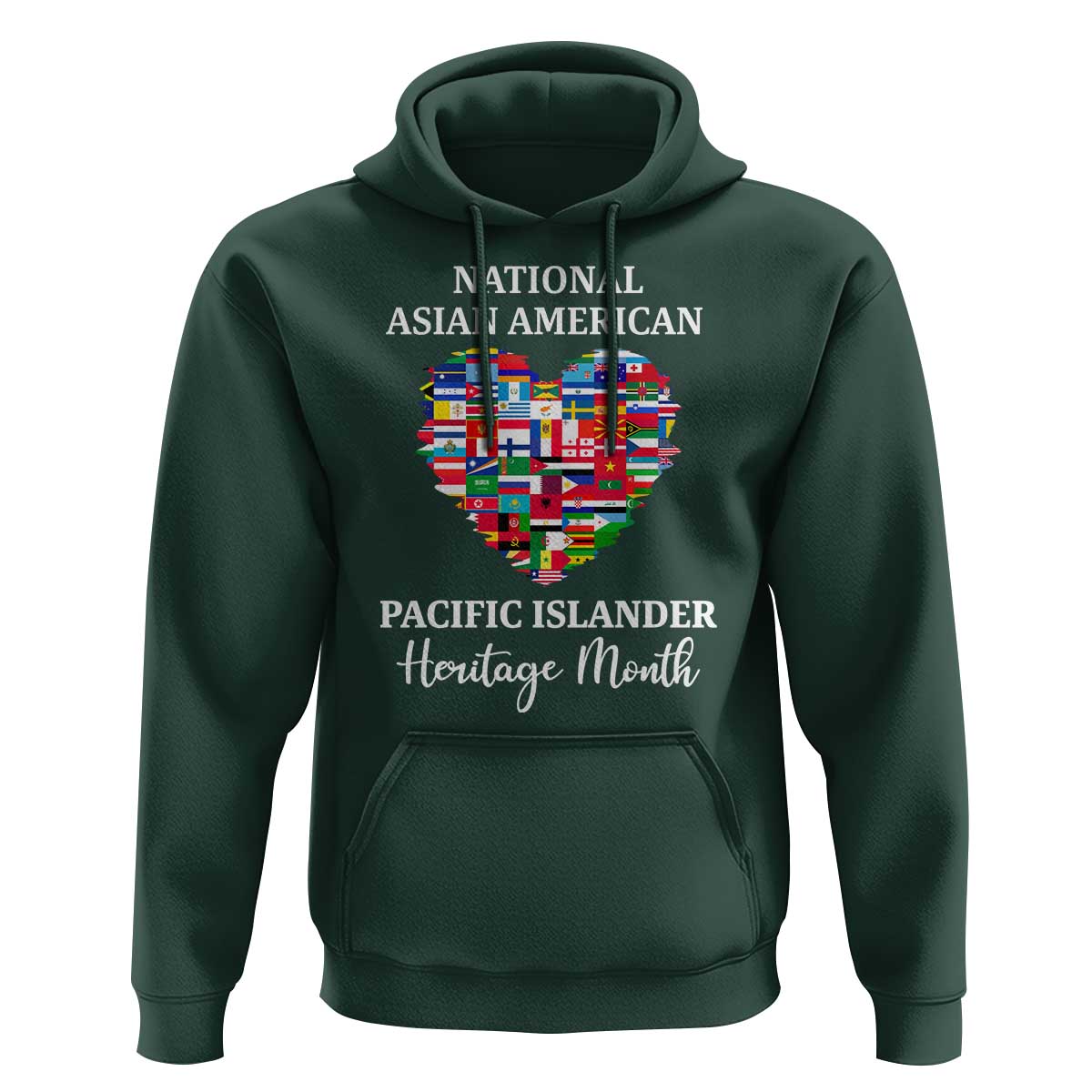 AAPI Heritage Month Hoodie National Asian American and Pacific Islander Countries Flag Heart