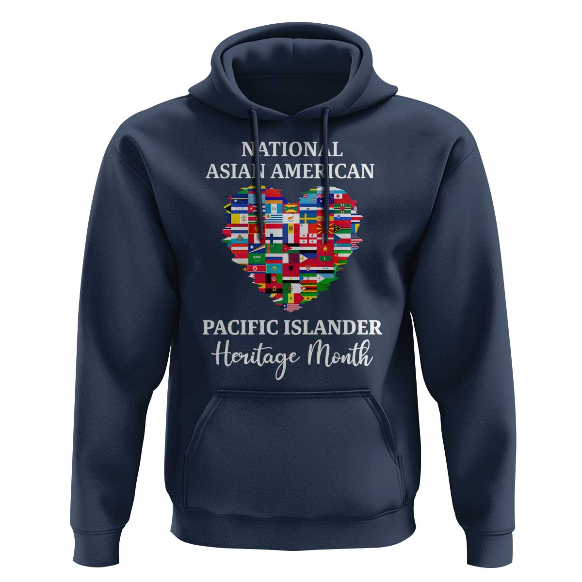 AAPI Heritage Month Hoodie National Asian American and Pacific Islander Countries Flag Heart