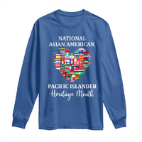 AAPI Heritage Month Long Sleeve Shirt National Asian American and Pacific Islander Countries Flag Heart
