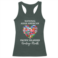 AAPI Heritage Month Racerback Tank Top National Asian American and Pacific Islander Countries Flag Heart