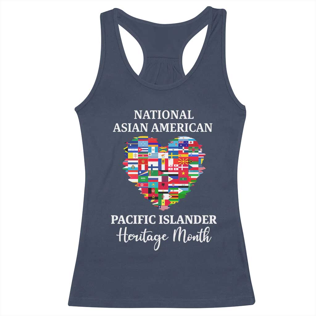 AAPI Heritage Month Racerback Tank Top National Asian American and Pacific Islander Countries Flag Heart