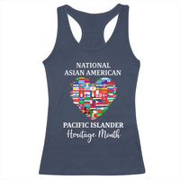 AAPI Heritage Month Racerback Tank Top National Asian American and Pacific Islander Countries Flag Heart