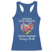 AAPI Heritage Month Racerback Tank Top National Asian American and Pacific Islander Countries Flag Heart