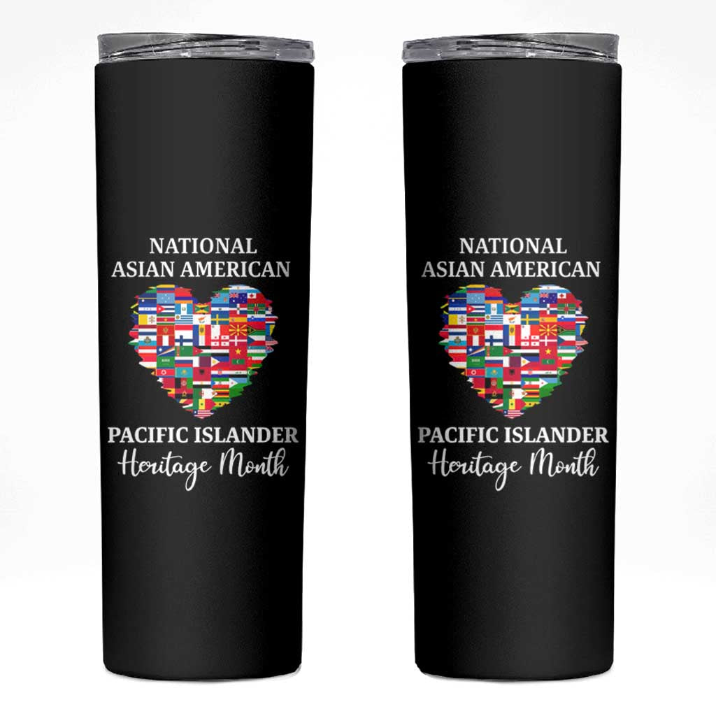 AAPI Heritage Month Skinny Tumbler National Asian American and Pacific Islander Countries Flag Heart