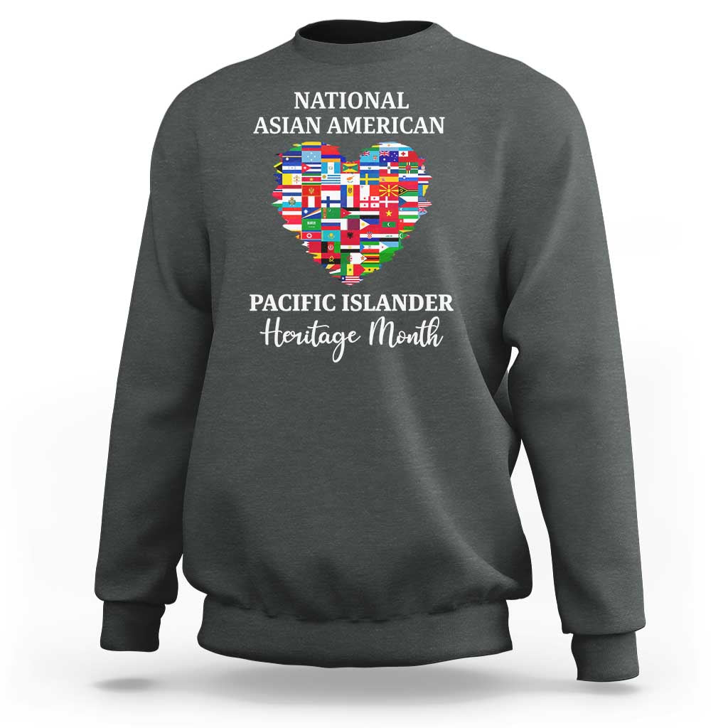AAPI Heritage Month Sweatshirt National Asian American and Pacific Islander Countries Flag Heart