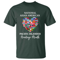 AAPI Heritage Month T Shirt National Asian American and Pacific Islander Countries Flag Heart