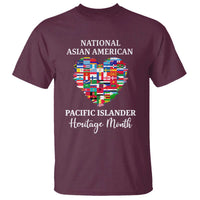 AAPI Heritage Month T Shirt National Asian American and Pacific Islander Countries Flag Heart