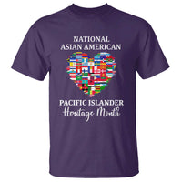 AAPI Heritage Month T Shirt National Asian American and Pacific Islander Countries Flag Heart