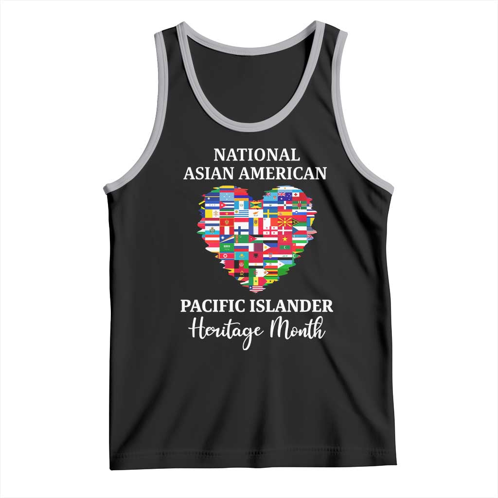 AAPI Heritage Month Tank Top National Asian American and Pacific Islander Countries Flag Heart