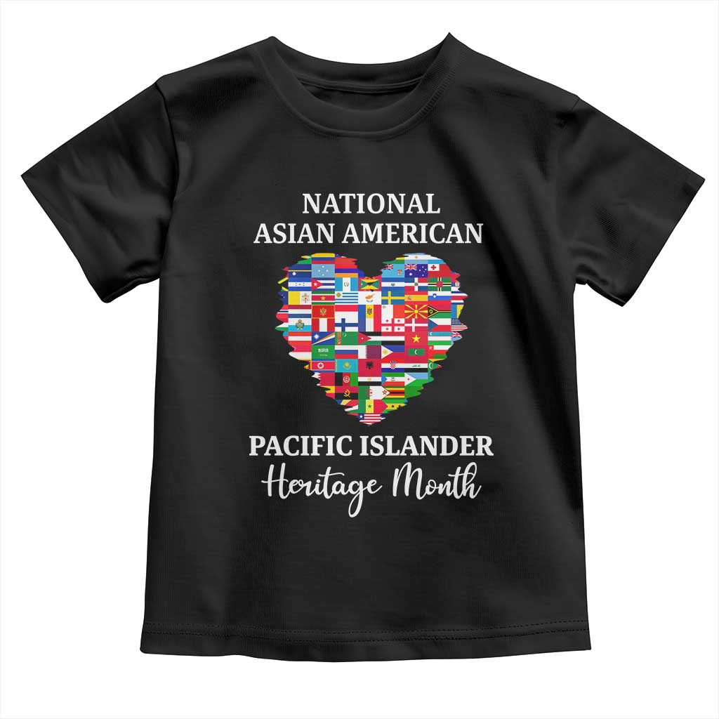 AAPI Heritage Month Toddler T Shirt National Asian American and Pacific Islander Countries Flag Heart