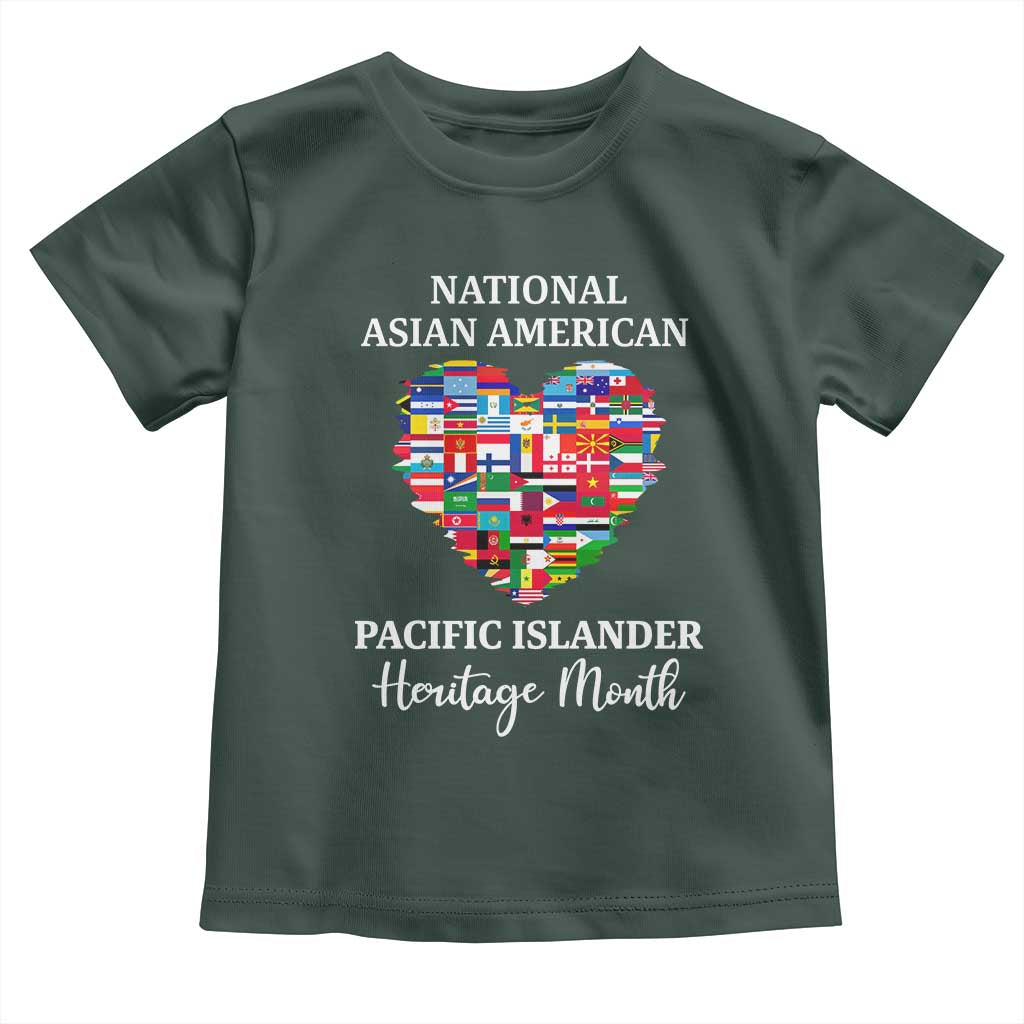 AAPI Heritage Month Toddler T Shirt National Asian American and Pacific Islander Countries Flag Heart