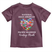 AAPI Heritage Month Toddler T Shirt National Asian American and Pacific Islander Countries Flag Heart