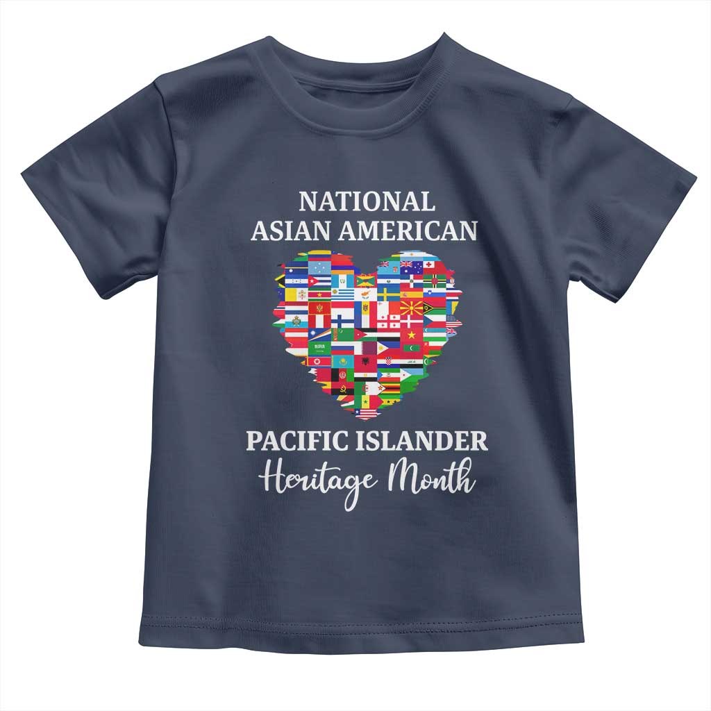 AAPI Heritage Month Toddler T Shirt National Asian American and Pacific Islander Countries Flag Heart