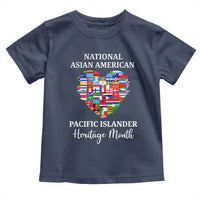 AAPI Heritage Month Toddler T Shirt National Asian American and Pacific Islander Countries Flag Heart