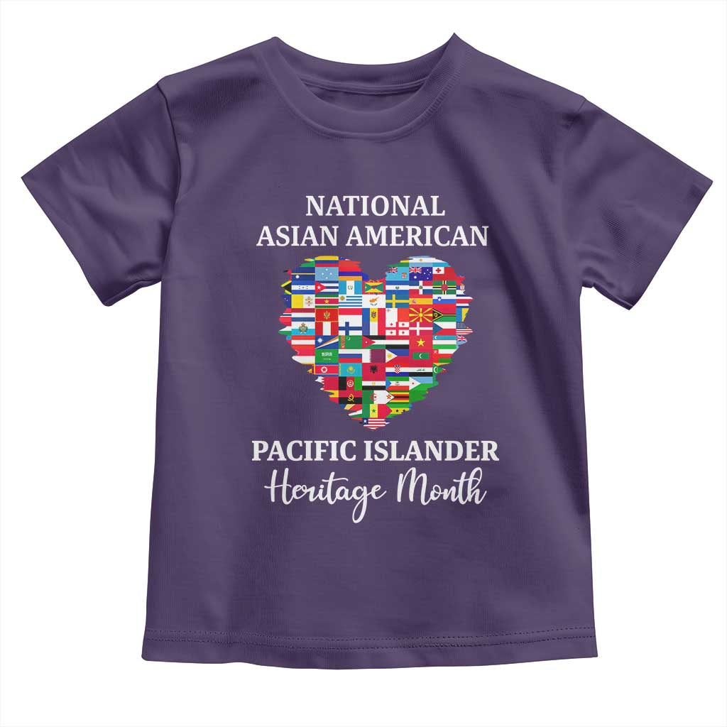 AAPI Heritage Month Toddler T Shirt National Asian American and Pacific Islander Countries Flag Heart