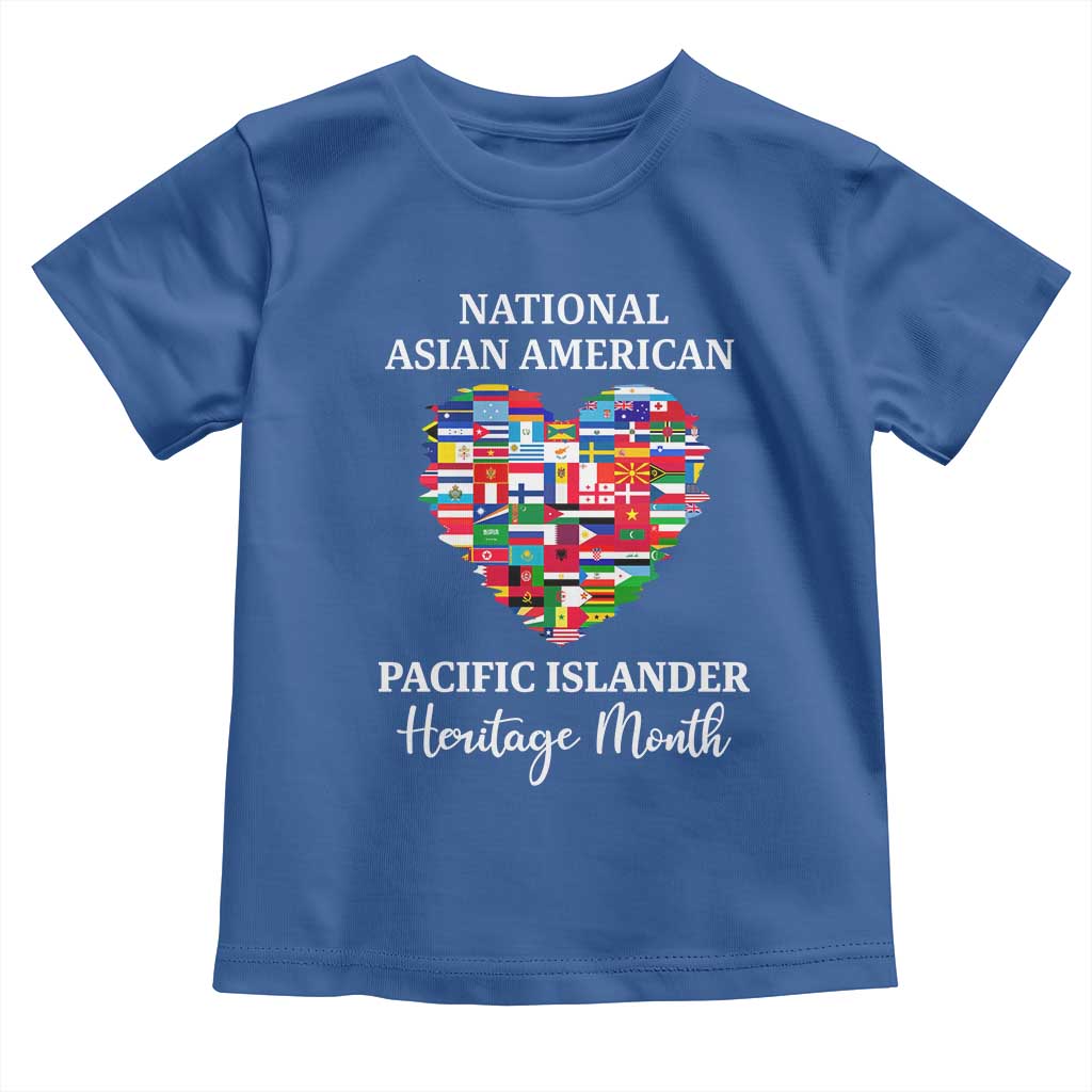 AAPI Heritage Month Toddler T Shirt National Asian American and Pacific Islander Countries Flag Heart