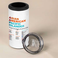 AAPI Heritage Month 4 in 1 Can Cooler Tumbler Asian American and Pacific Islander Countries Pride