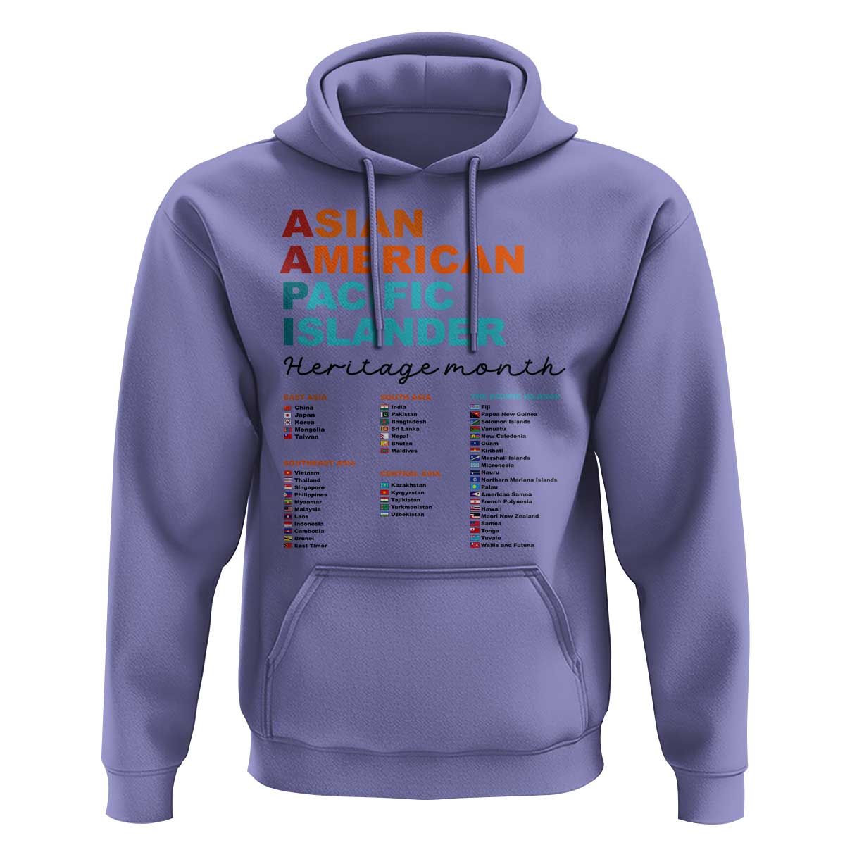 AAPI Heritage Month Hoodie Asian American and Pacific Islander Countries Pride