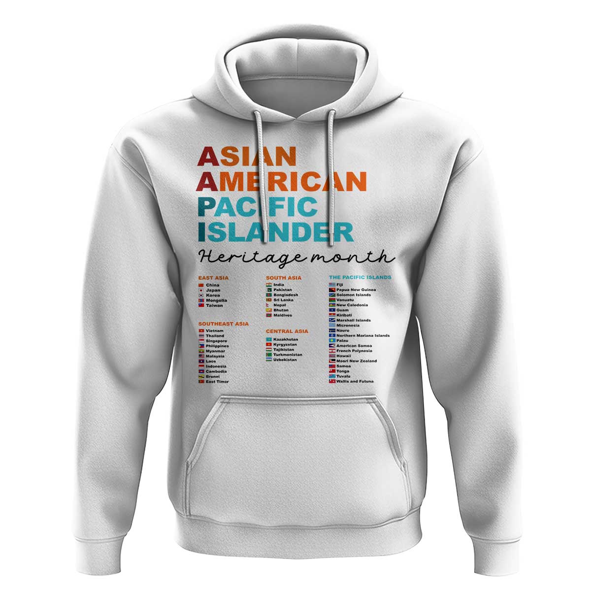 AAPI Heritage Month Hoodie Asian American and Pacific Islander Countries Pride