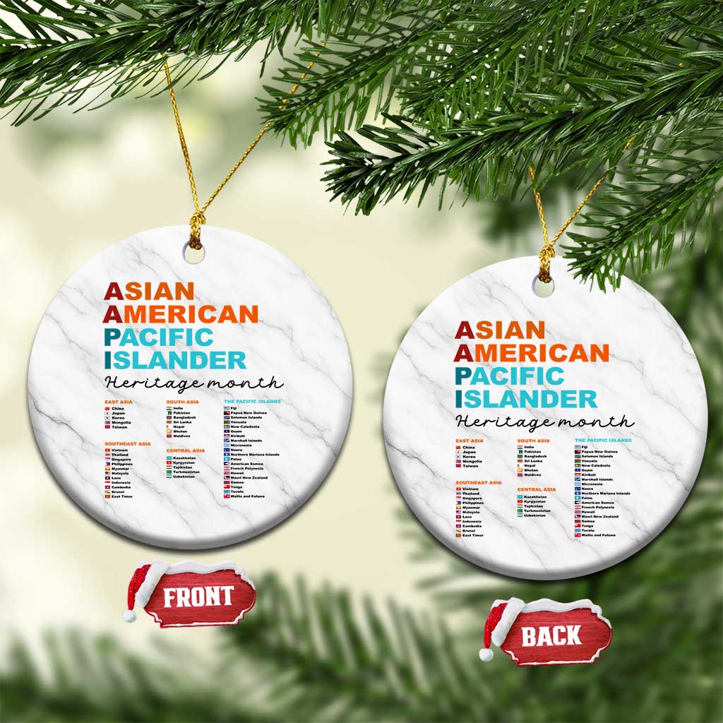 AAPI Heritage Month Ceramic Ornament Asian American and Pacific Islander Countries Pride - Wonder Print Shop