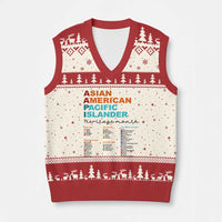 AAPI Heritage Month V-Neck Knit Sweater Vest Asian American and Pacific Islander Countries Pride - Wonder Print Shop