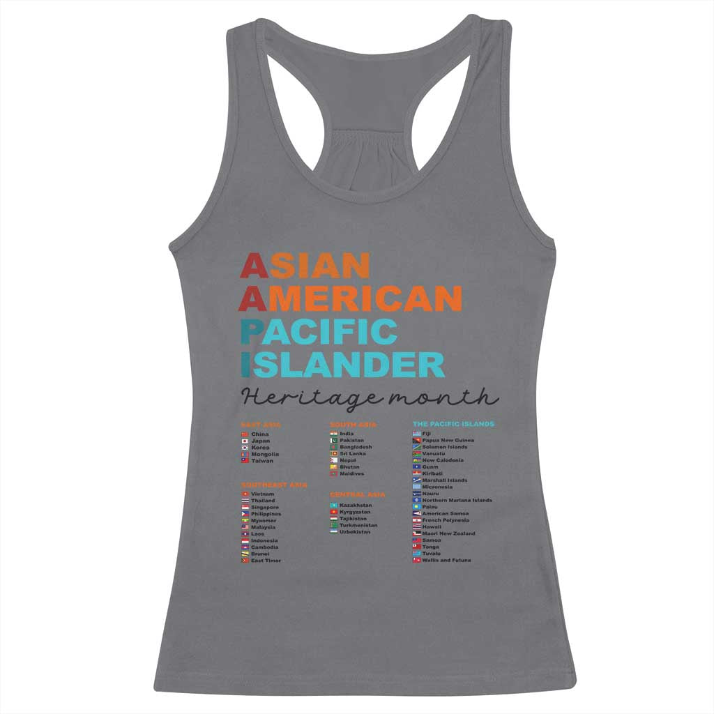 AAPI Heritage Month Racerback Tank Top Asian American and Pacific Islander Countries Pride